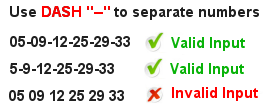 California Fantasy 5 Win Checker Sample Input